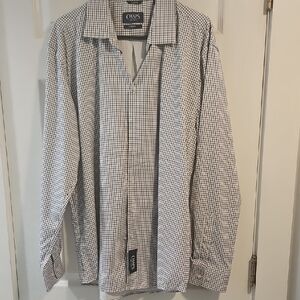 Chaps Men's Black and White Checkered Shirt